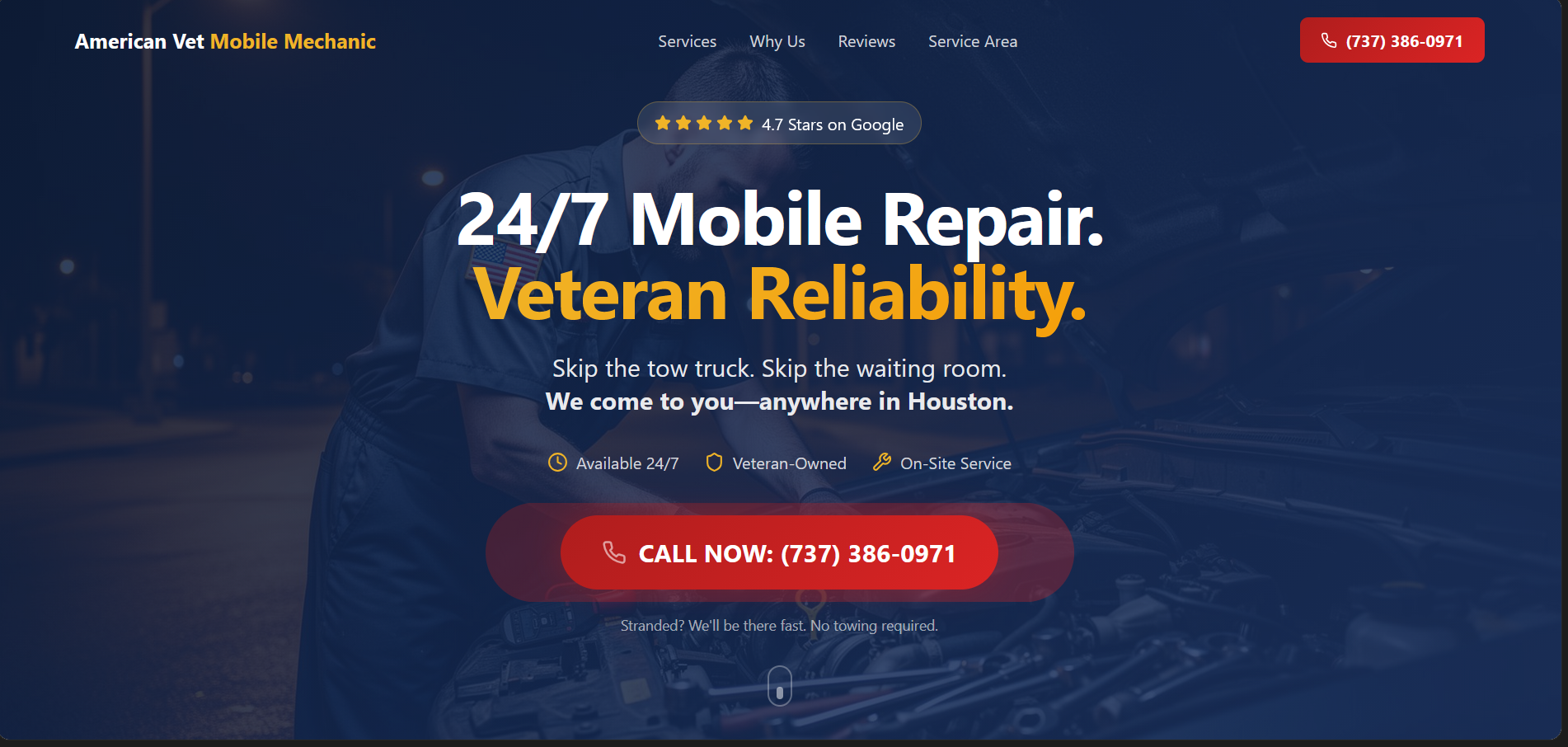 Website for American Vet Mobile Mechanic
